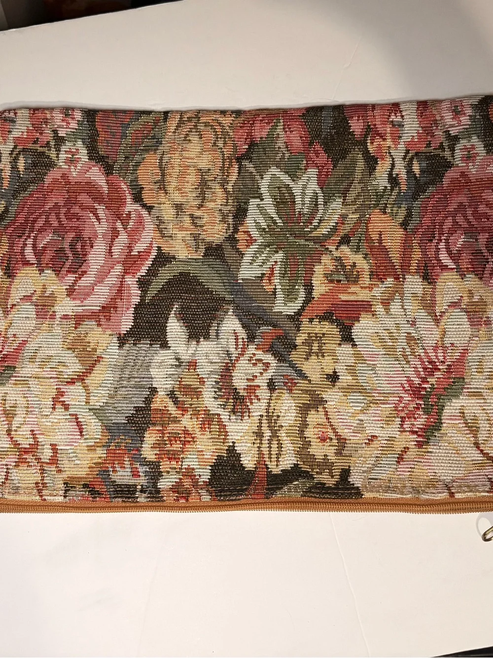 Vintage Adolfo Tapestry Toiletry Under Garment Bag Travel Floral 80s Cottagecore